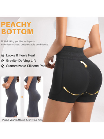 プラスサイズ 調節可能 シェイプアップショーツ レディース フックアイウエスト 取り外し可能ヒップパッド 曲線美ヒップリフト