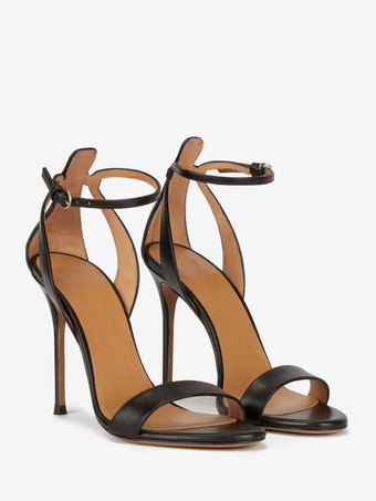 ホワイトハイヒールサンダル オープントゥ スティレットヒール プロムシューズ