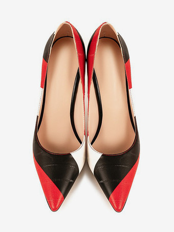 ハイヒールパンプス レディース ポインテッドトゥ スティレットヒール スリッポンヒール