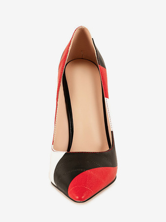 ハイヒールパンプス レディース ポインテッドトゥ スティレットヒール スリッポンヒール