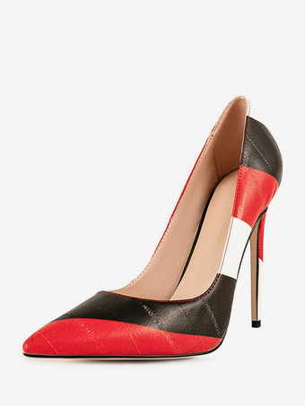 ハイヒールパンプス レディース ポインテッドトゥ スティレットヒール スリッポンヒール