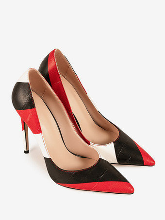 ハイヒールパンプス レディース ポインテッドトゥ スティレットヒール スリッポンヒール