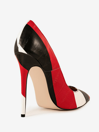 ハイヒールパンプス レディース ポインテッドトゥ スティレットヒール スリッポンヒール