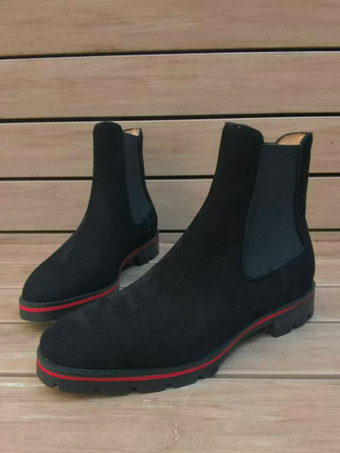 Botas Chelsea de ante para hombre botines de ante con punta redonda