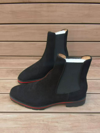 Botas Chelsea de ante para hombre botines de ante con punta redonda