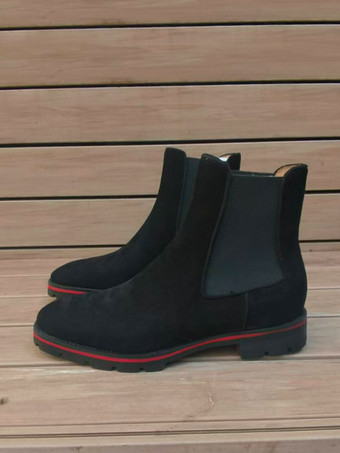 Botas Chelsea de ante para hombre botines de ante con punta redonda