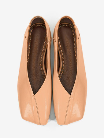 レディース バレエフラット スクエアトゥ スリッポン フラットシューズ