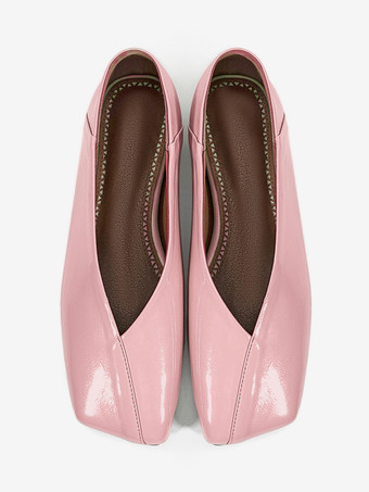 レディース バレエフラット スクエアトゥ スリッポン フラットシューズ