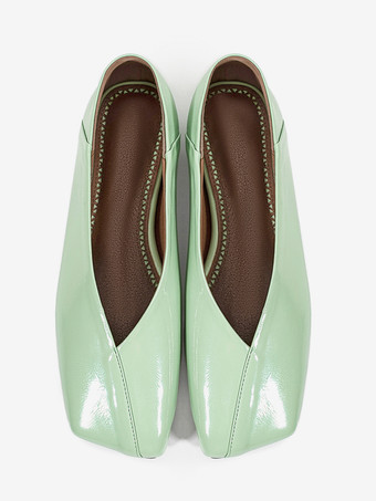 レディース バレエフラット スクエアトゥ スリッポン フラットシューズ