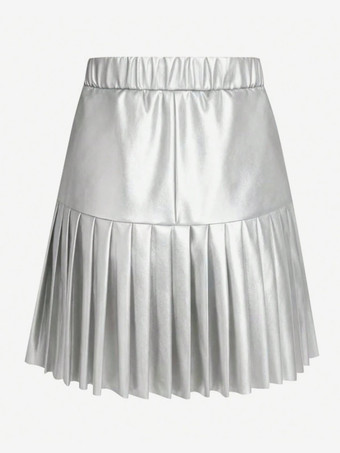 ハイウエスト フェイクレザー アコーディオンプリーツ フレアミニスカート レディース 2026