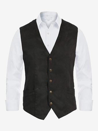メンズスーツベスト Vネック スリムフィット カジュアル スエード ビジネス ノースリーブジャケット