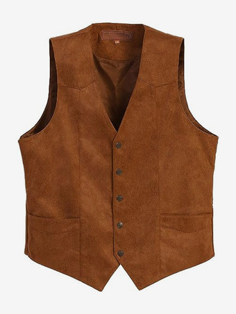 メンズスーツベスト Vネック スリムフィット カジュアル スエード ビジネス ノースリーブジャケット