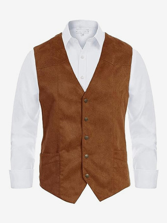 メンズスーツベスト Vネック スリムフィット カジュアル スエード ビジネス ノースリーブジャケット