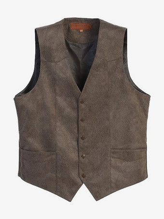 メンズスーツベスト Vネック スリムフィット カジュアル スエード ビジネス ノースリーブジャケット