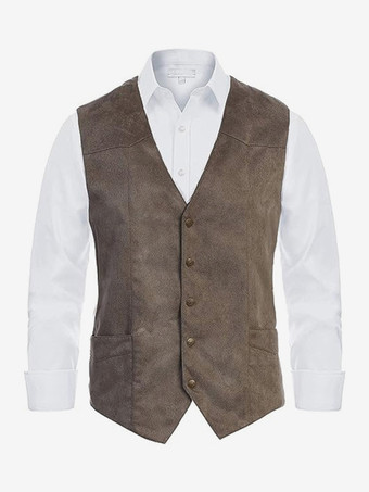 メンズスーツベスト Vネック スリムフィット カジュアル スエード ビジネス ノースリーブジャケット