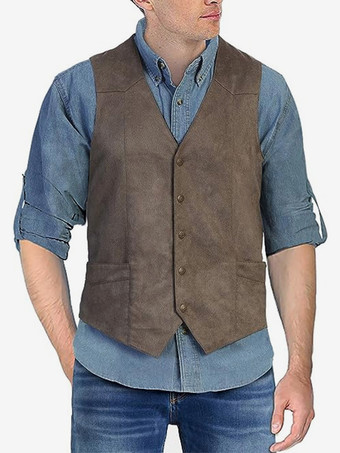 グレイメンズスーツベスト Vネック スリムフィット カジュアル スエード ビジネス ノースリーブジャケット