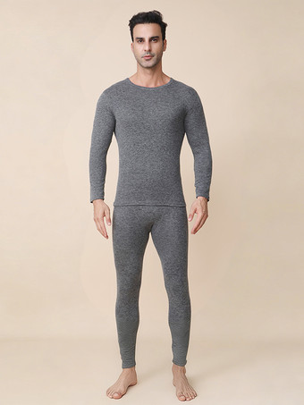 グレイメンズ カシミア マルベリーシルク サーマルアンダーウェアセット 肌に優しく通気性と保温性に優れたロングジョンズ
