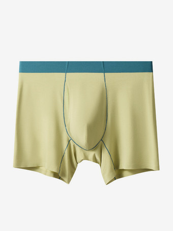 グラスグリーンメンズ下着 天然竹繊維 ロング丈 ボクサーブリーフ プレミアム無地トランクス