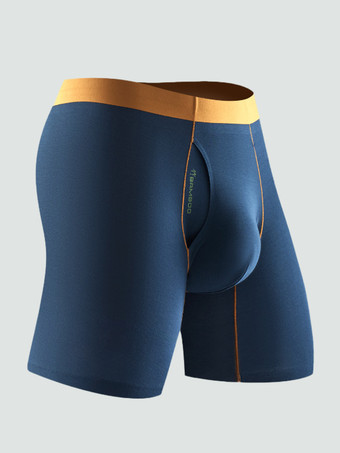 メンズ下着 天然竹繊維 ロング丈 ボクサーブリーフ プレミアム無地トランクス