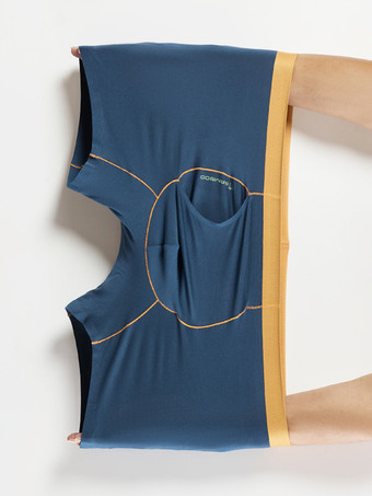 メンズ下着 天然竹繊維 ロング丈 ボクサーブリーフ プレミアム無地トランクス