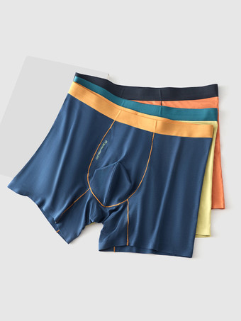 メンズ下着 天然竹繊維 ロング丈 ボクサーブリーフ プレミアム無地トランクス