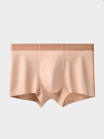 ソフトピンクメンズ下着 100%コットン 柔らかく通気性のあるシームレスコットンボクサーブリーフ