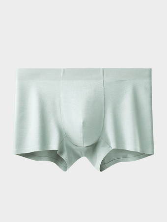ライトグリーン メンズ下着 100%コットン 柔らかく通気性のあるシームレスコットンボクサーブリーフ