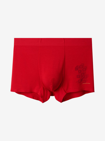 rojo Conjunto de ropa interior y calcetines rojos para hombre sin costuras de tiro medio para el año de nacimiento.