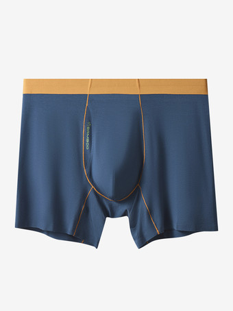 インクブルーメンズ下着 天然竹繊維 ロング丈 ボクサーブリーフ プレミアム無地トランクス