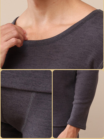 Set di biancheria intima termica riscaldata invernale in pile con scollo rotondo da uomo confezione da 2 per coppie