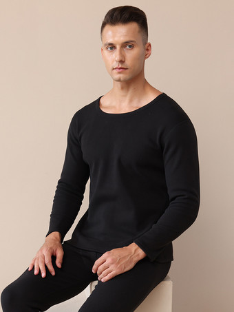 Set di biancheria intima termica riscaldata invernale in pile con scollo rotondo da uomo confezione da 2 per coppie