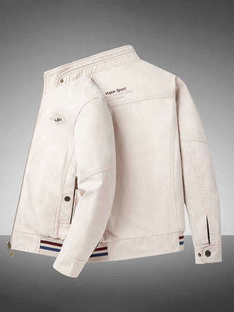 メンズコットンジャケット スタンドカラー カジュアル ワークウェア 耐久性 マルチポケット アウターウェア