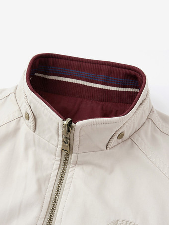 メンズコットンジャケット スタンドカラー カジュアル ワークウェア 耐久性 マルチポケット アウターウェア