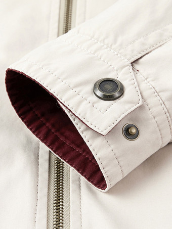 メンズコットンジャケット スタンドカラー カジュアル ワークウェア 耐久性 マルチポケット アウターウェア