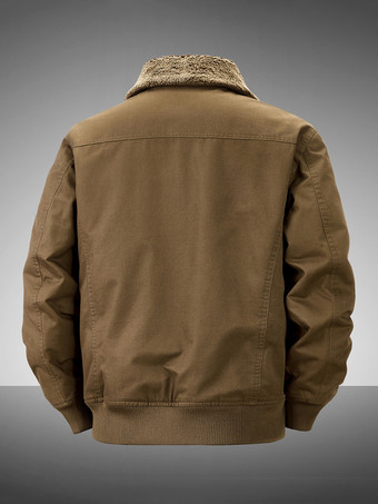 メンズ コットンジャケット ラムフリース 冬 ゆったり フィット プラスサイズ ミドルエイジ 暖かい カジュアル レトロコート