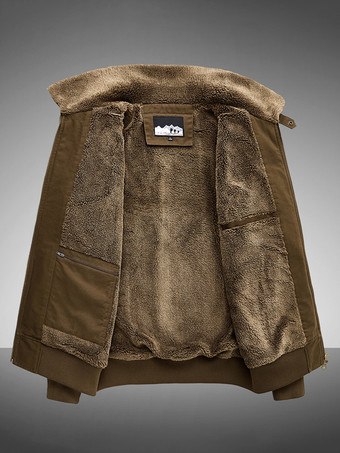 メンズ コットンジャケット ラムフリース 冬 ゆったり フィット プラスサイズ ミドルエイジ 暖かい カジュアル レトロコート