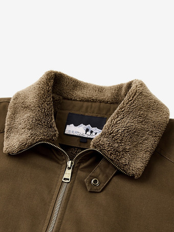 メンズ コットンジャケット ラムフリース 冬 ゆったり フィット プラスサイズ ミドルエイジ 暖かい カジュアル レトロコート