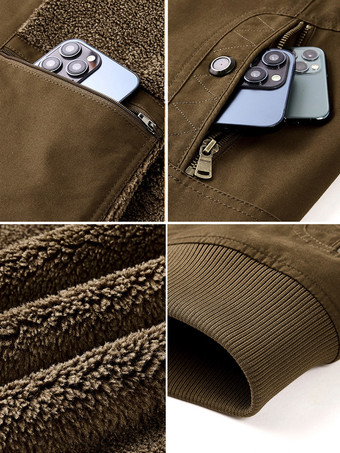 メンズ コットンジャケット ラムフリース 冬 ゆったり フィット プラスサイズ ミドルエイジ 暖かい カジュアル レトロコート