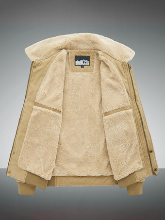 メンズ コットンジャケット ラムフリース ルーズフィット プラスサイズ 暖かい カジュアルジャケット