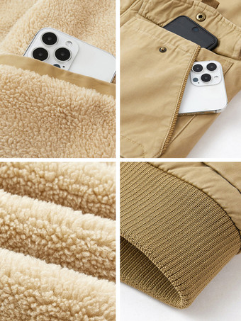 メンズ コットンジャケット ラムフリース ルーズフィット プラスサイズ 暖かい カジュアルジャケット