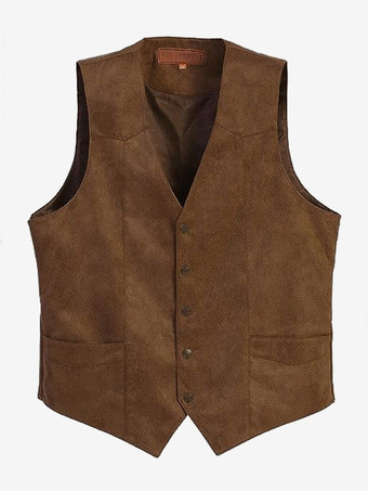 メンズスーツベスト Vネック スリムフィット カジュアル スエード ビジネス ノースリーブジャケット