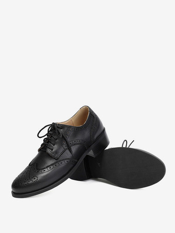 レディースオックスフォードシューズ ラウンドトゥ レースアップ カジュアルシューズ