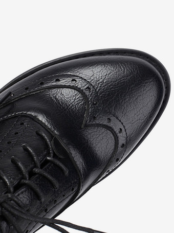 レディースオックスフォードシューズ ラウンドトゥ レースアップ カジュアルシューズ