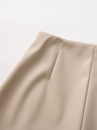 ハイウエスト フェイクレザー サイドスリット ボディコンミニスカート レディース 2026