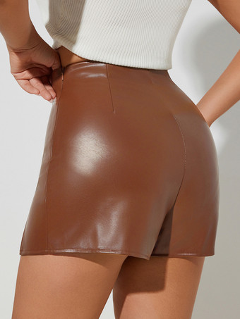 ハイウエスト フェイクレザー サイドスリット ボディコンミニスカート レディース 2026