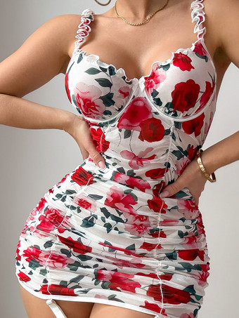 シュミーズ ブラック レース 花柄 ノースリーブ ペンシル ボディコン スカート ナイトドレス ランジェリー