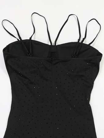 シースルーサイドスパンコールノースリーブボディコンマキシパーティードレス（レディース）2026