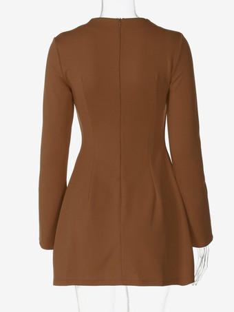 Mini abito aderente minimalista a maniche lunghe per donna 2026