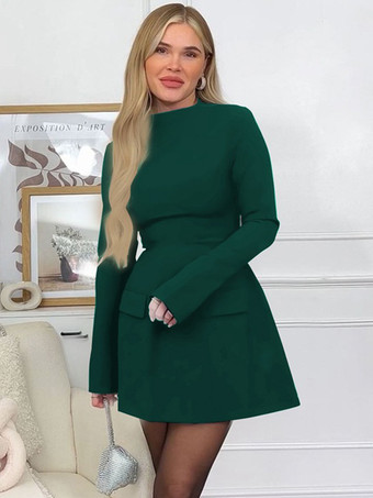 Mini abito aderente minimalista a maniche lunghe per donna 2026