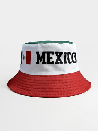 Sombrero para el sol con la bandera de México sombrero para animar a los fanáticos sombrero de pescador con la bandera nacional de la Copa del Mundo